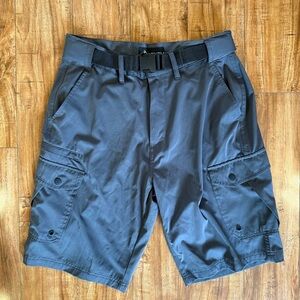 DENALI Men's Gray Belted Cargo Shorts Size 32